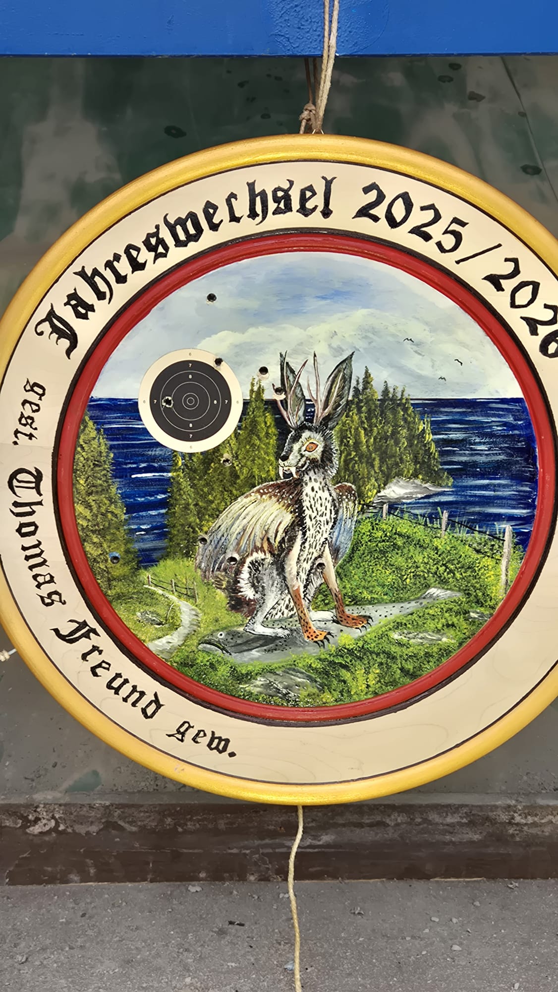 Die Ehrenscheibe zum Jahreswechselschießen 2025/2026 die von Thomas Freud gestiftet wurde
Foto: SSV WhatsApp Image 2026-01-04 at 14.36.32