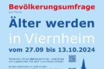 Hauptamt/SeniorenBüro:     Stadtverwaltung befragt die Bevölkerung zum Thema  „Älter werden in Viernheim“ – Bürgerinnen und Bürger werden um Teilnahme gebeten