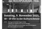 Reichspogromnacht:     Städtische Gedenkstunde am 9. November 2025 um 18 Uhr Reichspogromnacht:     Städtische Gedenkstunde am 9. November 2025 um 18 Uhr