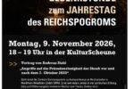 Reichspogromnacht: Städtische Gedenkstunde am 9. November 2026 Reichspogromnacht: Städtische Gedenkstunde am 9. November 2026